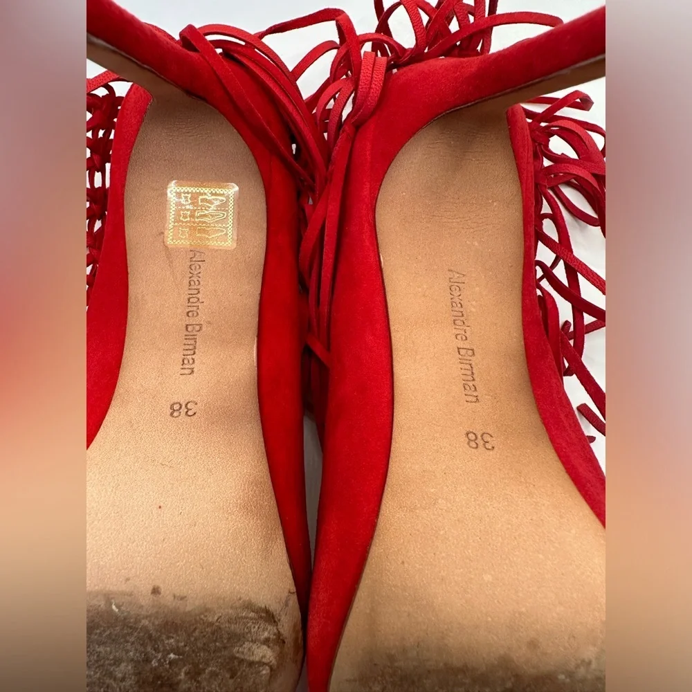 ALEXANDRE BIRMAN SUEDE FRINGE HEELS 38 - Picture 8 of 11